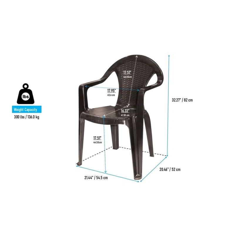 Orren Ellis Outdoor Stacking Dining Armchair (Set of 4)