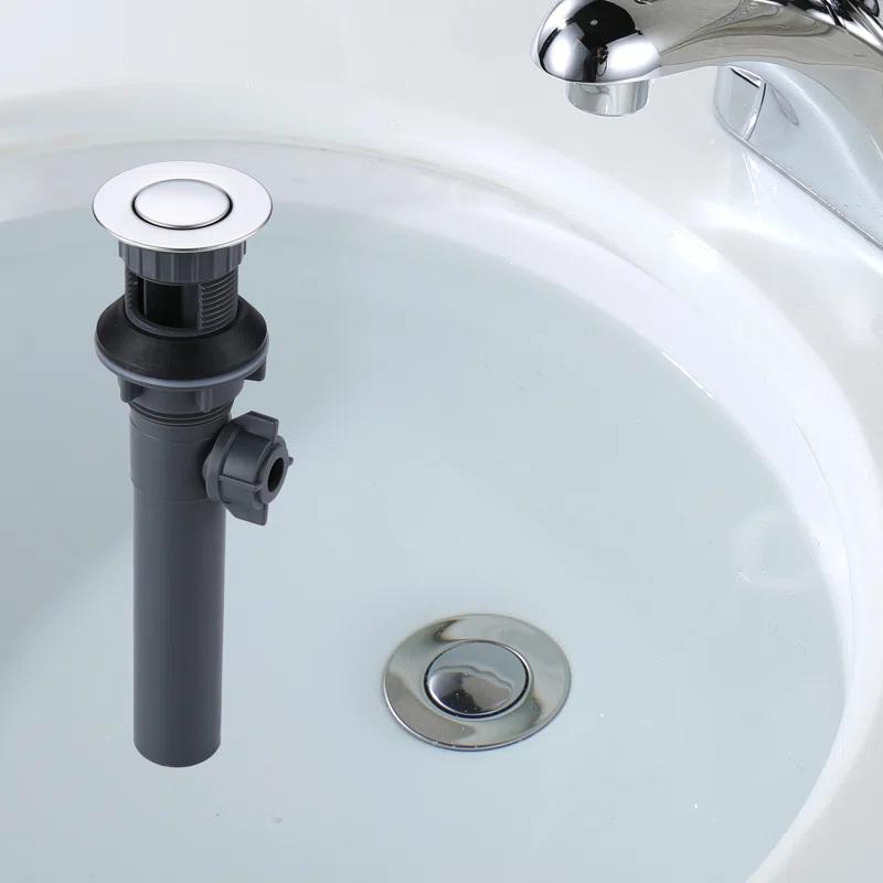 WOWOW X3001CX2 Lift Rod Bathroom Sink Drain with Overflow (Set of 2)