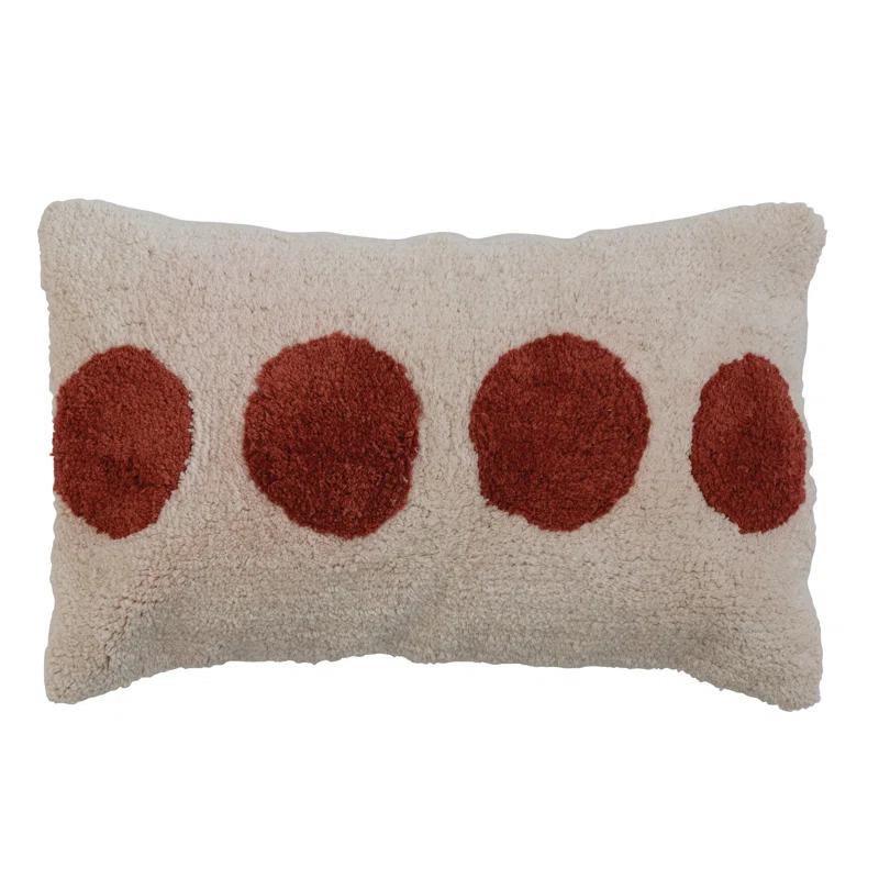 Creative Co-Op Fuzzy Dot Textiles Polka Dots Cotton Throw Pillow
