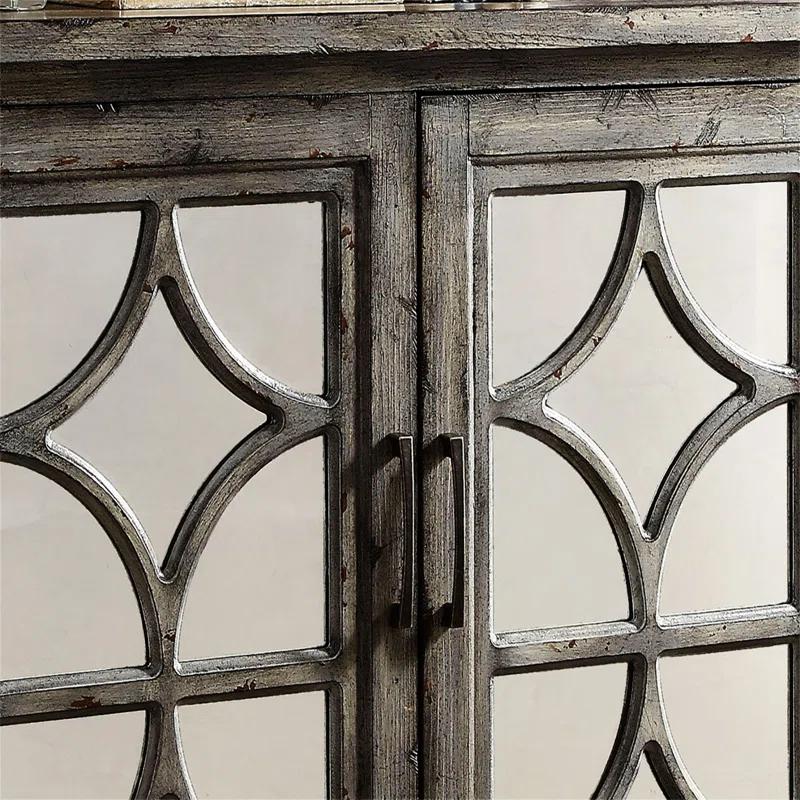 Rosdorf Park Weathered Grey 2-Door Console Table