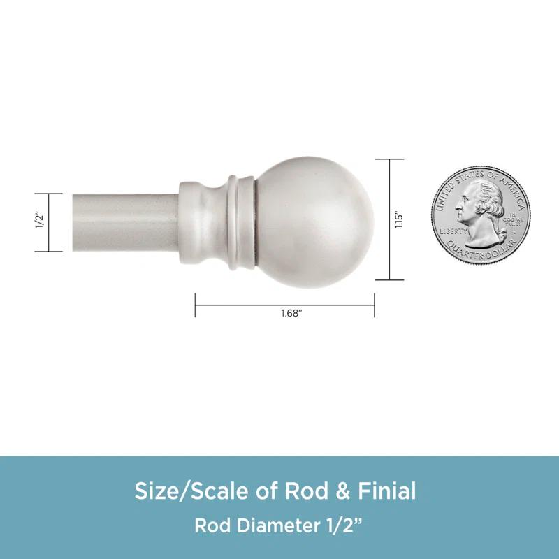 Kenney  Kingstown Metal Adjustable 0.5" Single Curtain Rod & Reviews | Wayfair