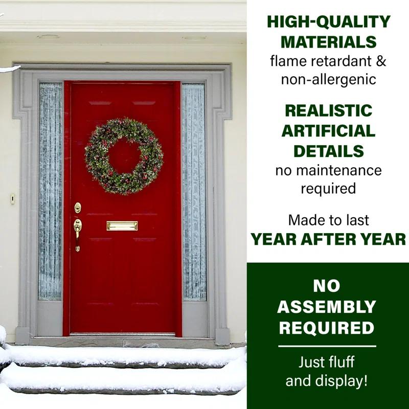 Christmas Wreath Handcrafted Faux 20'' Wreath