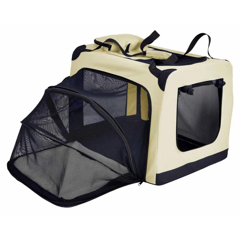 Pet Life 'Hounda Accordion' Metal Framed Soft-Folding Collapsible Dual-Sided Expandable Pet Dog Crate