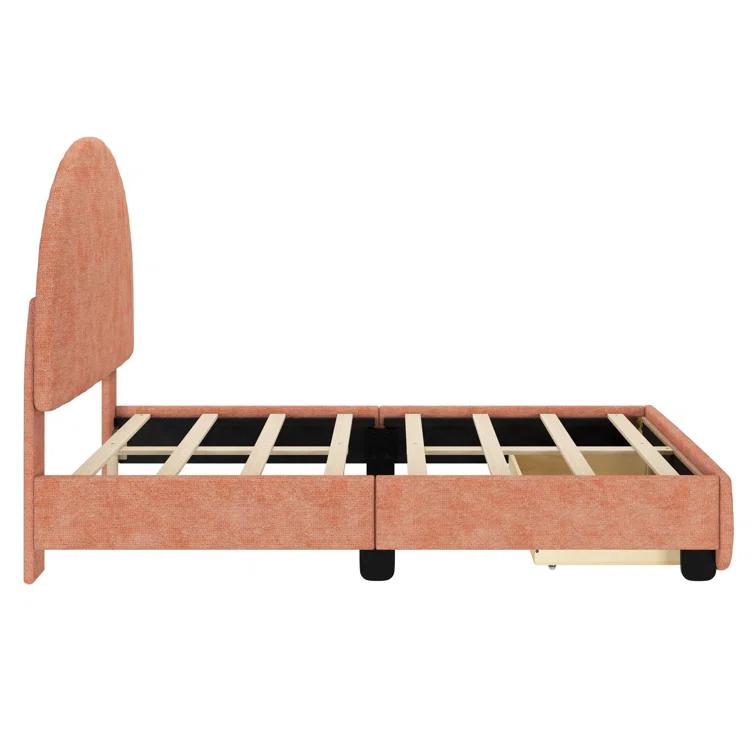 Isabelle & Max™ Avaah Solid Wood Panel Bed with Arch Headboard with 1 Drawer End Storage