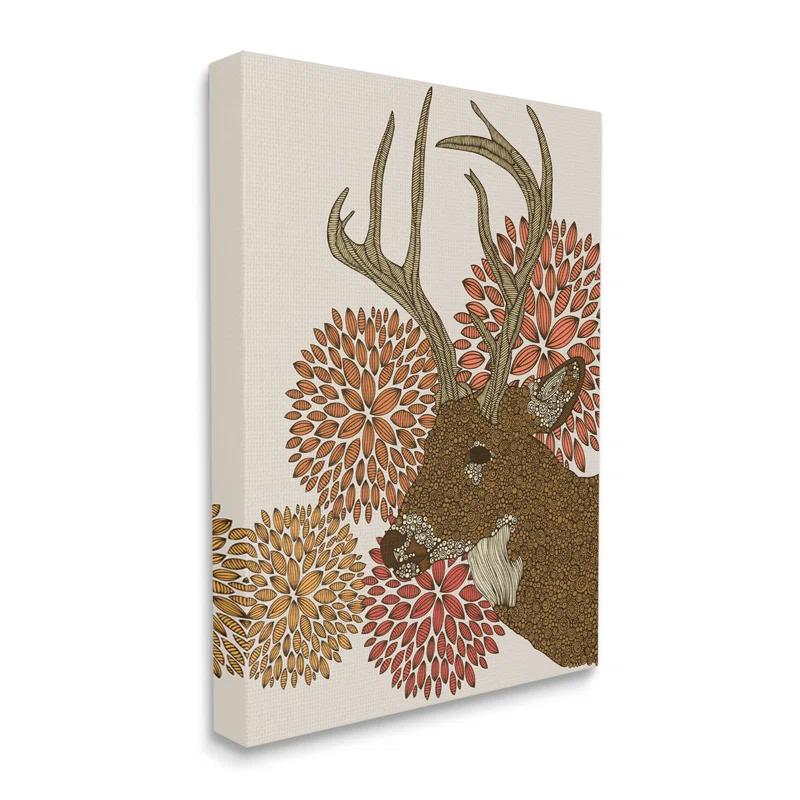 Stupell Industries " Buck Deer Abstract Wildlife Botanical Intricate Patterns " by Valentina Harper