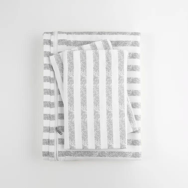Becky Cameron 3 Piece Rugged Stripe Pattern Duvet Cover Set