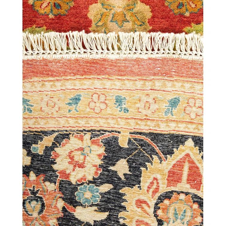 Isabelline Veeru One-of-a-Kind 9' 1" X 9' 1" 2010s Round Wool Area Rug in Orange