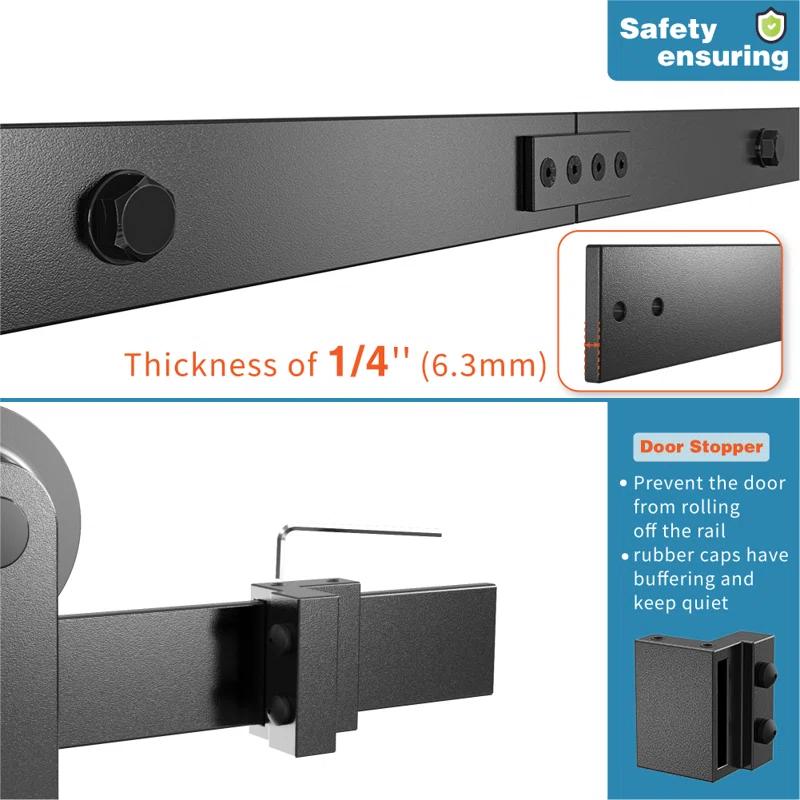 Watchmen Straight Design Standard Double Track Barn Door Hardware Kit