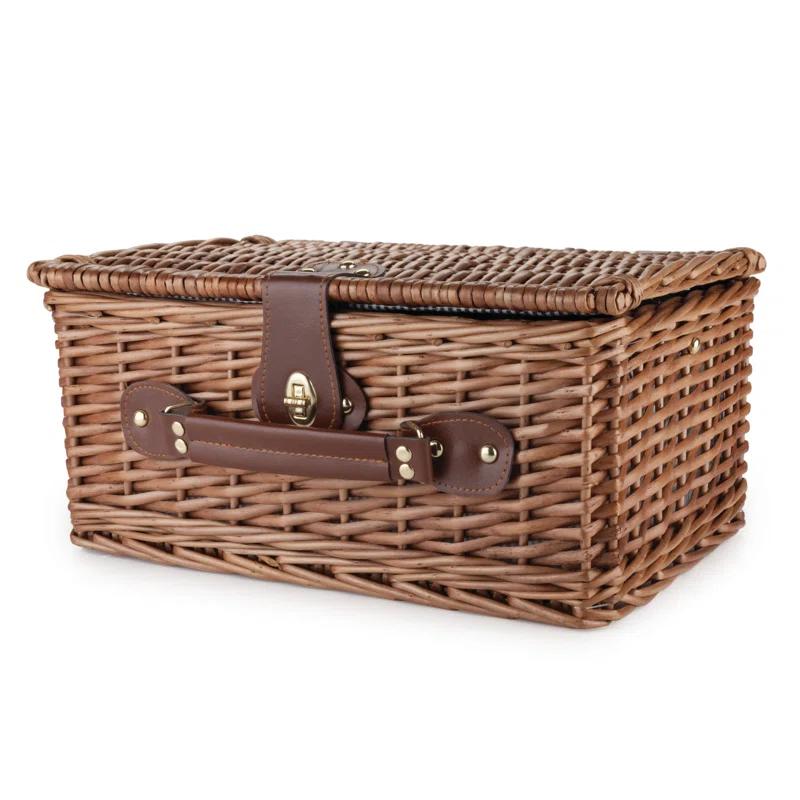 Seaside Newport Wicker Picnic Basket Set