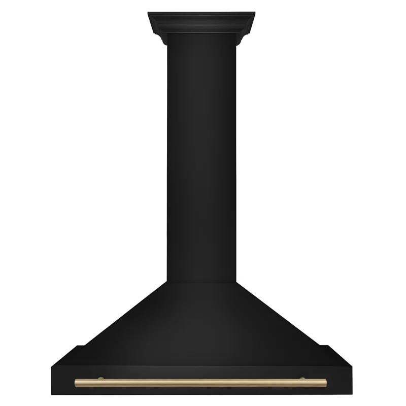 ZLINE ZLINE 36 in. Autograph Edition Black Stainless Steel Wall Mount Range Hood W/ Accent Handle BSKB4Z-36-CB
