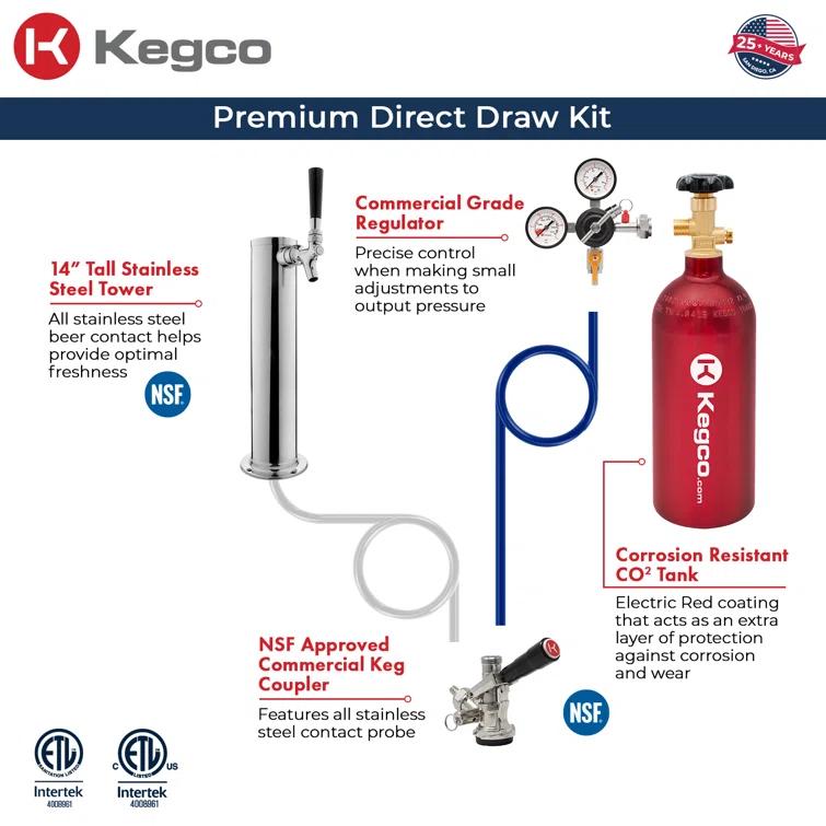 Kegco Kegco 24" Wide Outdoor Single Tap All Stainless Steel Built-In Kegerator with Kit