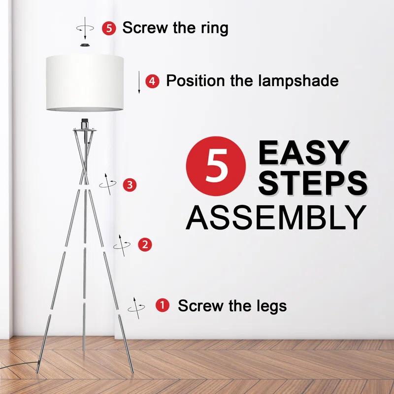 Corrigan Studio® Burwell 62" Tripod Floor Lamp