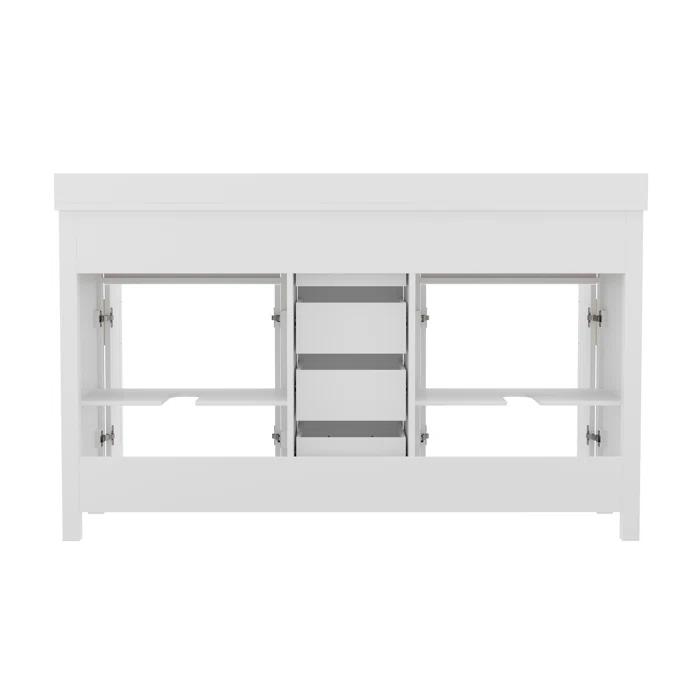 Flash Furniture Bathroom Vanity With 2 Sinks, 2 Storage Cabinets, And 6 Drawers & Reviews | Wayfair