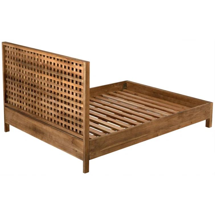 Noir Quinnton Solid Wood Slat Bed