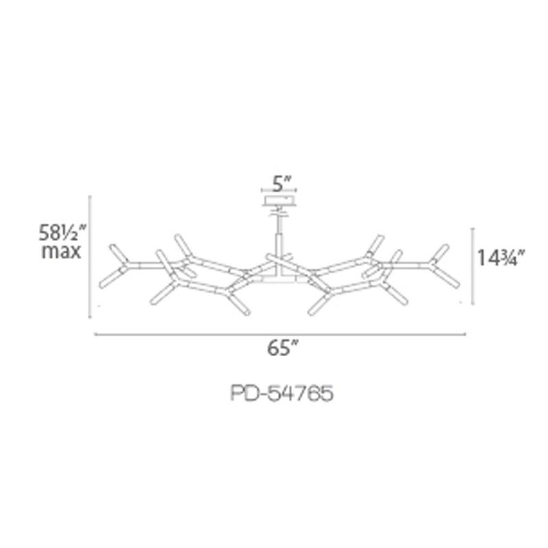 Modern Forms Kryptonite 18 - Light Dimmable LED Sputnik Modern Linear Chandelier