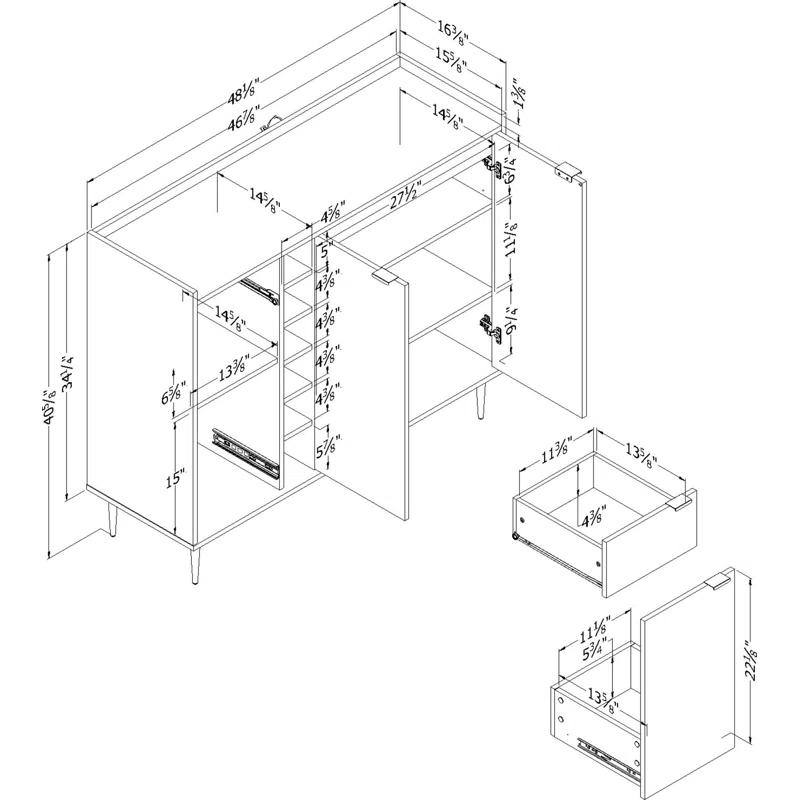 South Shore Hype Buffet with Wine Storage