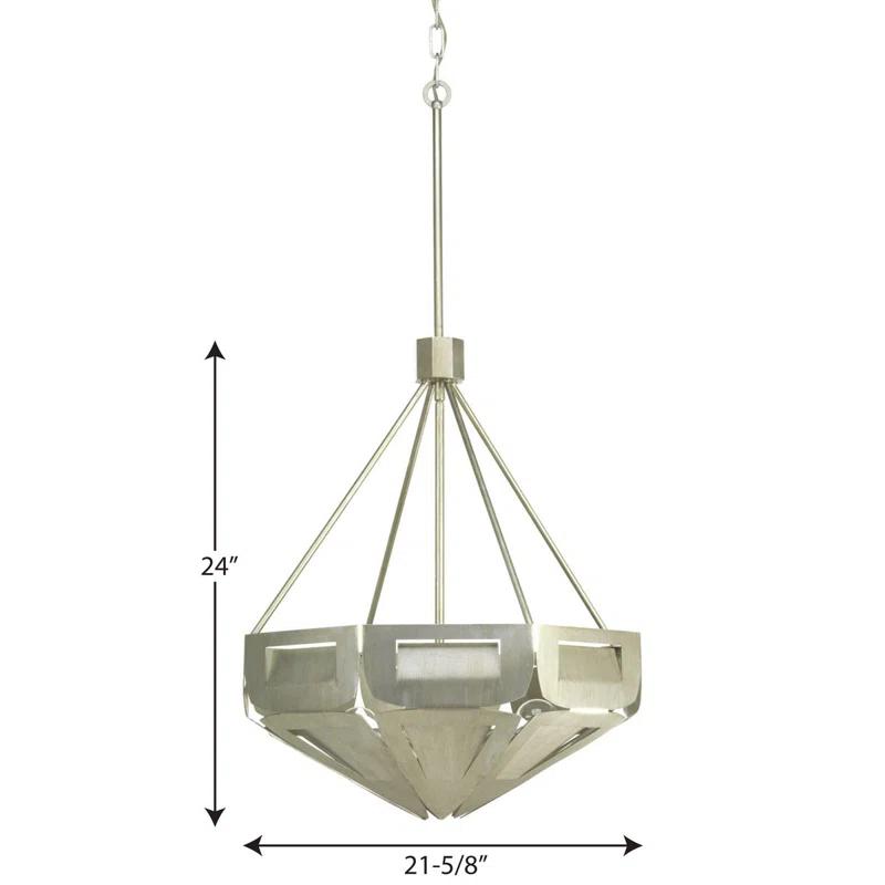 Progress Lighting Yerba 4 - Light Silver Ridge Single Pendant