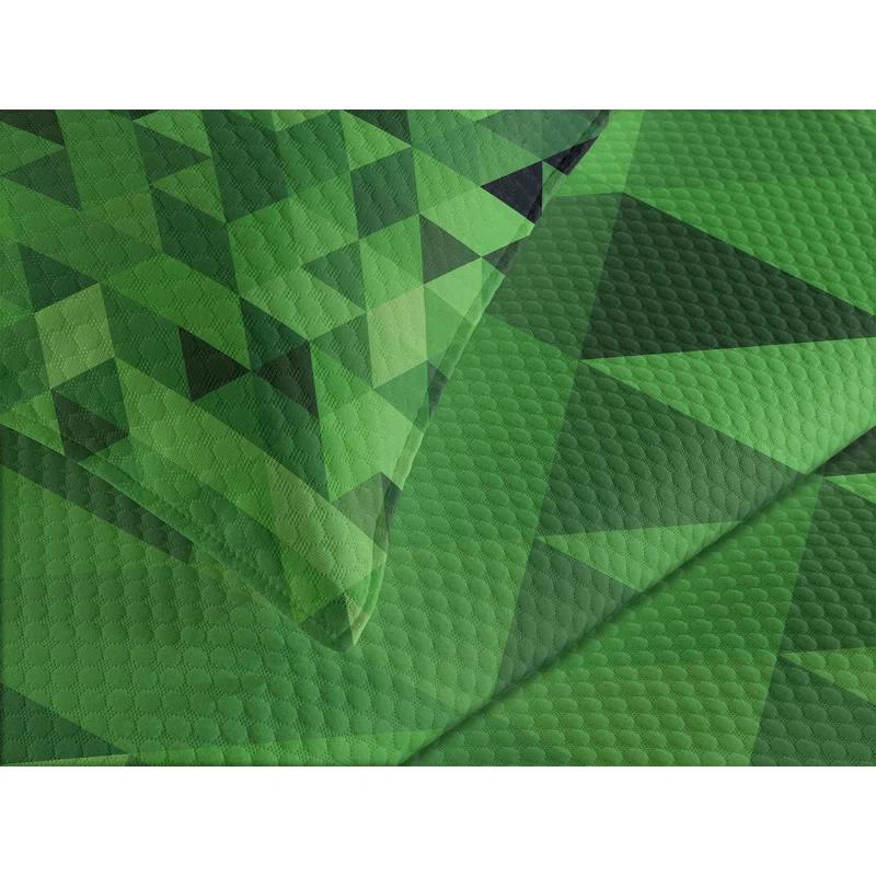 Ambesonne Ambesonne Green Bedspread Set  Triangles Abstract Mosaic  Dark Green Pale Green