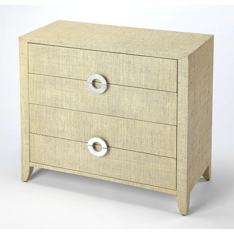 Butler Amelle 4-Drawer Raffia Accent Chest & Reviews | Perigold