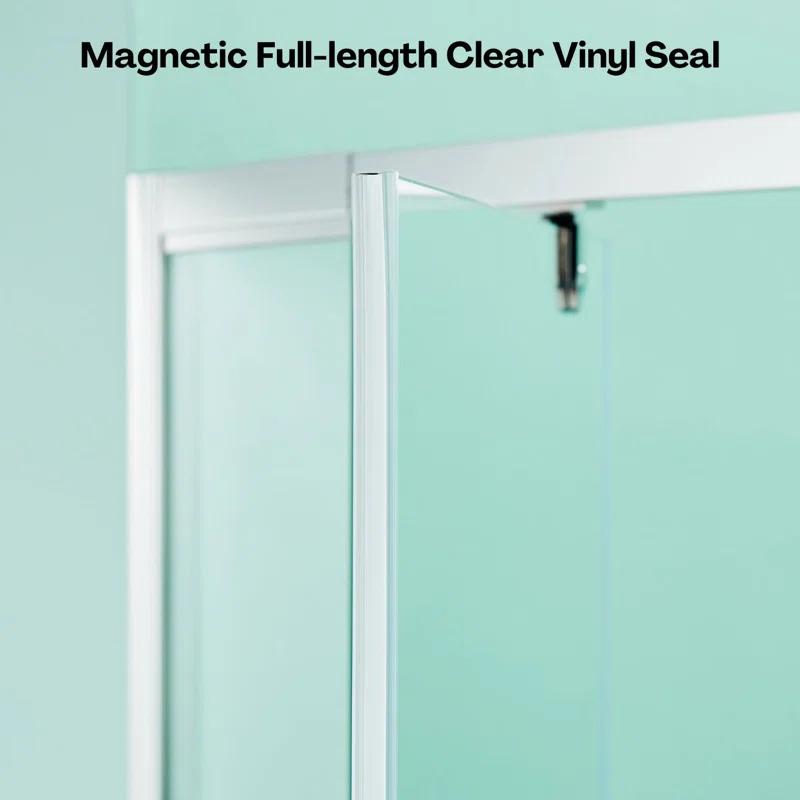 36 in.W - 72 in.H Pivot Shower Door with Clear Glass and Stainless Steel Handle