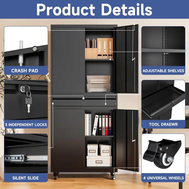 Latitude Run® 73" Lockable Storage Cabinet