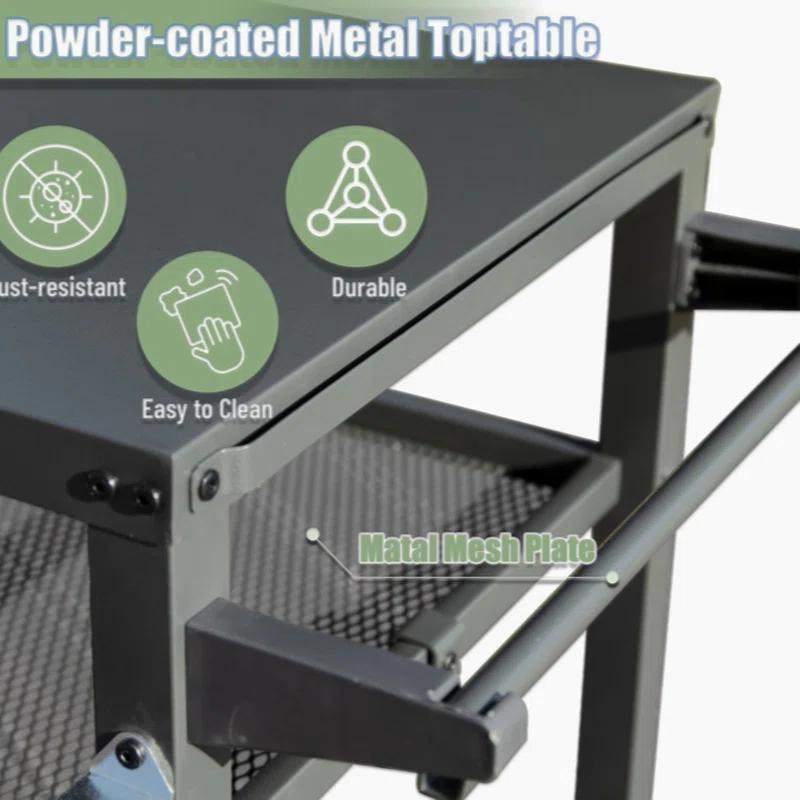 GZMWON 3-Shelf Outdoor Grill Table, Grill Cart Outdoor With Wheels, Pizza Oven Table And Food Prep Table, Blackstone Table Grill Stand  Blackstone Griddle  Outside BBQ