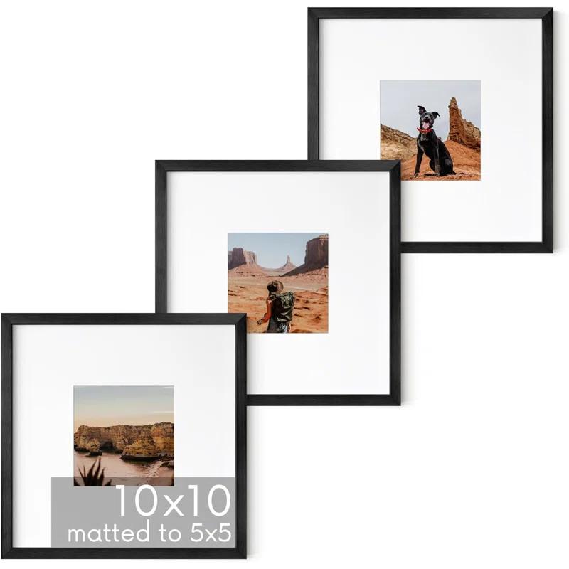 Haus and Hues Matted Square Metal Picture Frames (Set of 3) | Wayfair