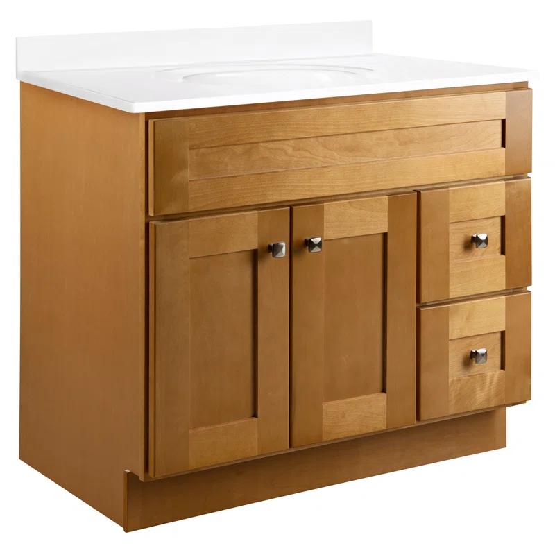 Design House Brookings 36 Inch Bathroom Vanity, Ready to Assemble, Solid Wood, Sherwin Williams – Design House, 587097