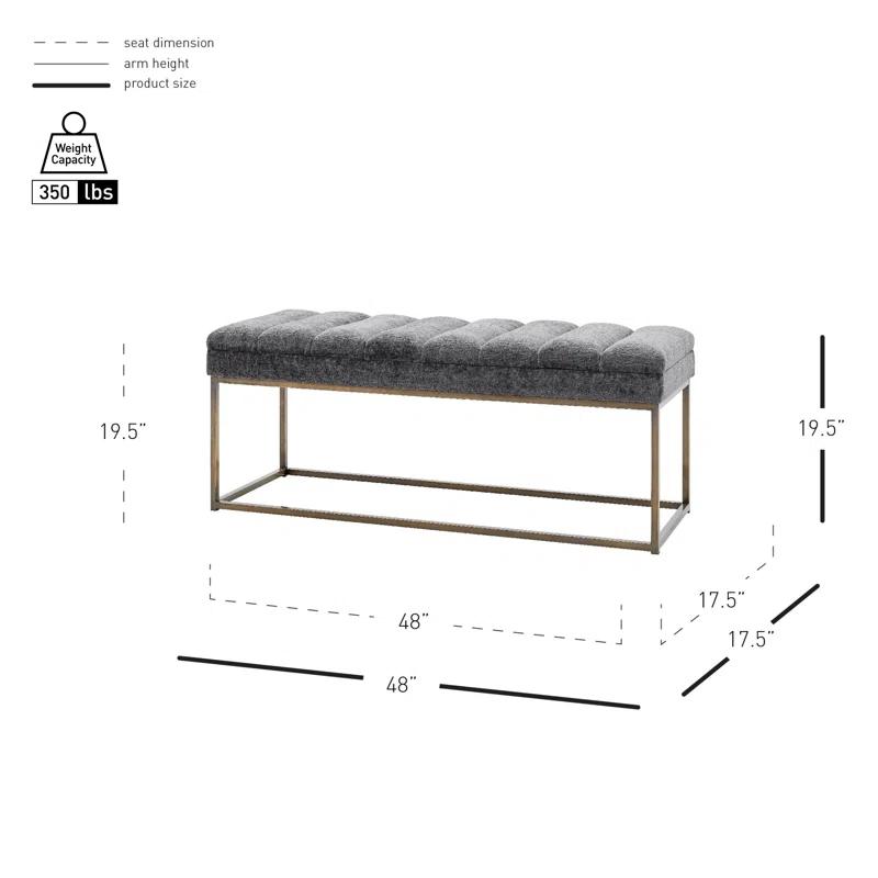 Everly Quinn Georgenia Polyester Upholstered Bench
