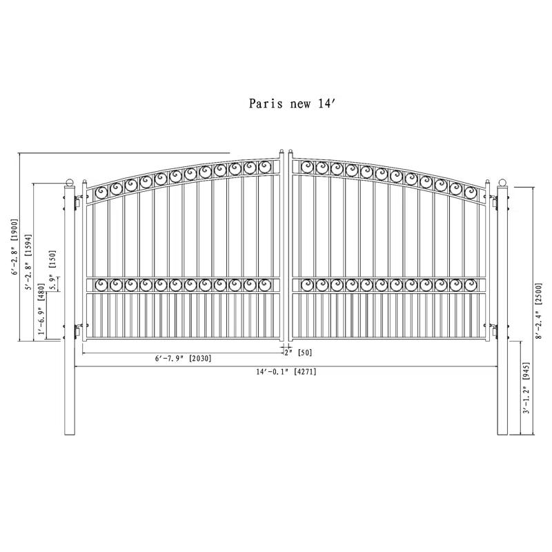 ALEKO Automated Steel Dual Swing Driveway Gate and Gate Opener Complete Kit – PARIS Style –ETL Listed