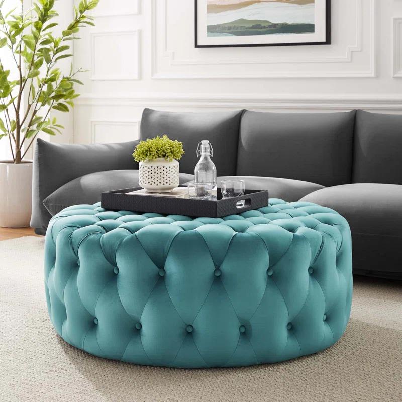 Modway Modway Amour Tufted Button Large Round Performance Velvet Ottoman