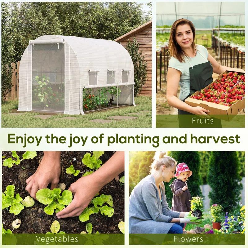 Outsunny 116' W x 78' D Hobby Greenhouse