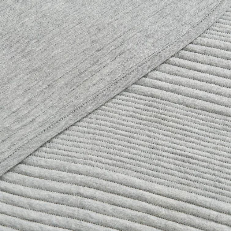 FreshFolds Jersey Cotton Blend Stitched Quilt Set with Shams