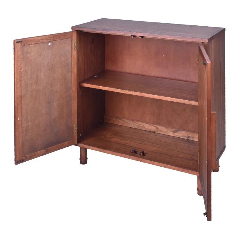 Hopper Studio Hopper Studio Delancey Solid Wood 2-Door Rattan Cabinet, Stylish Accent Piece