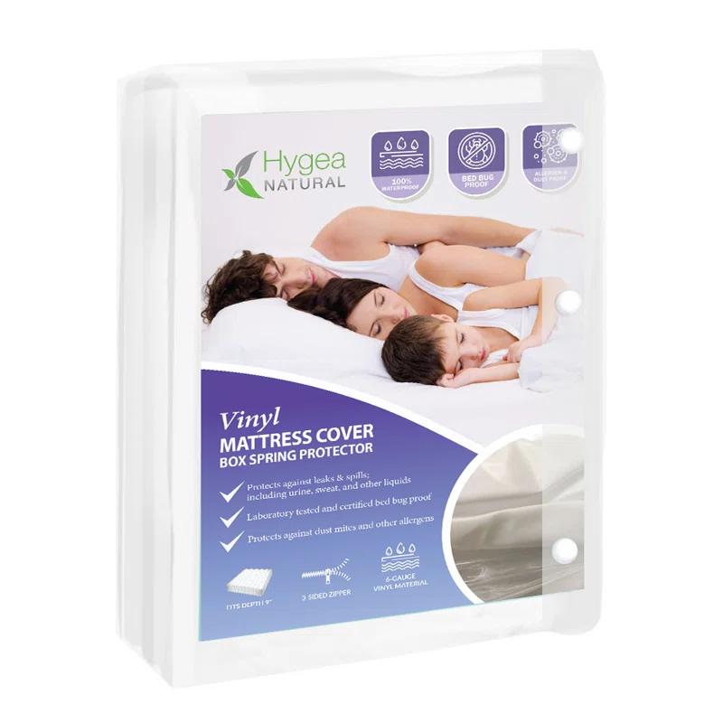 Hygea Natural 6 Gauge Vinyl Waterproof Zippered Box Spring / Mattress Protector