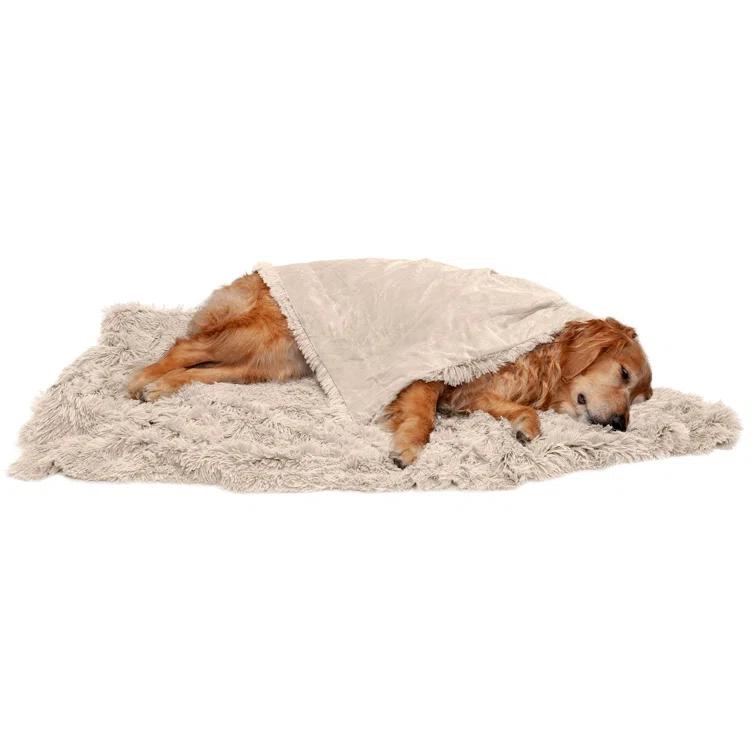 FurHaven Long Fur & Velvet Waterproof Blanket - Taupe, Extra Large
