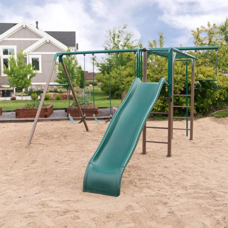Lifetime Lifetime Powder Coated Steel Swing Set with 4 Swing(s) , 1 Slide(s)