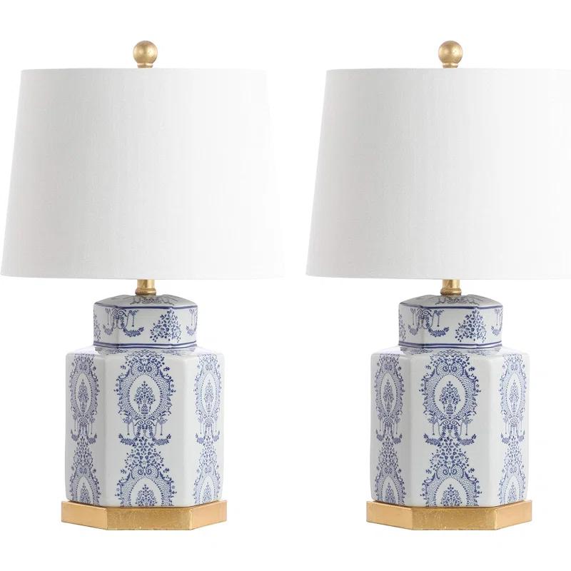 Bloomsbury Market Bodin White Ceramic Table Lamps - Set Of 2 (LED Bulbs Included)