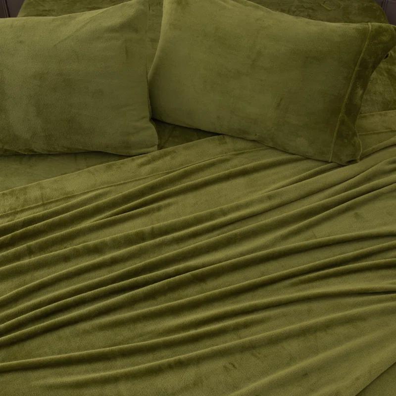 FreshFolds Ultra Soft Micro Plush Velvet Solid Sheet Sets