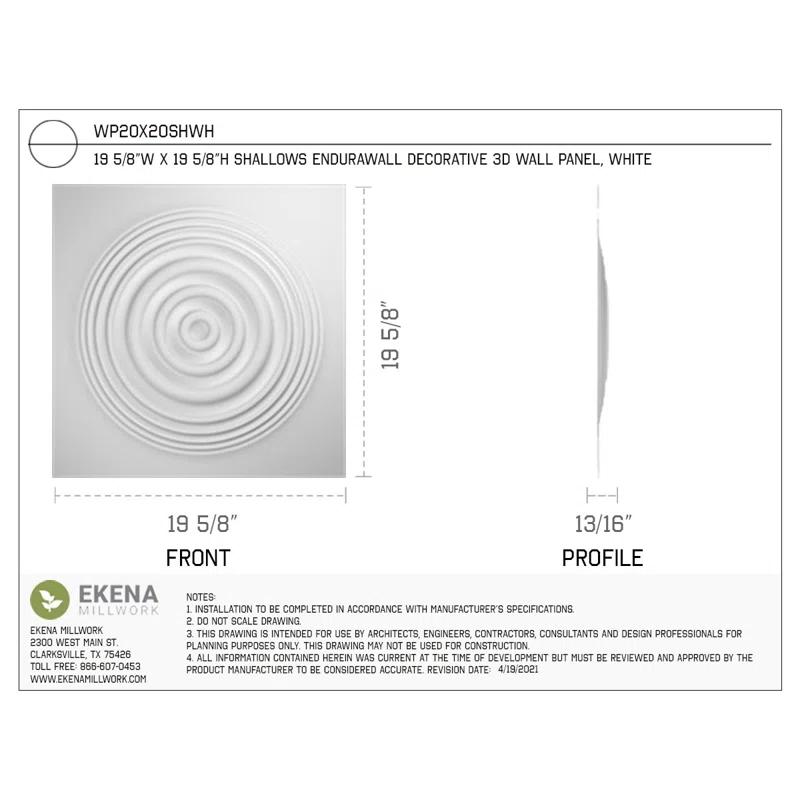 Ekena Millwork Shallows EnduraWall Decorative 3D Wall Panel (Set of 12)