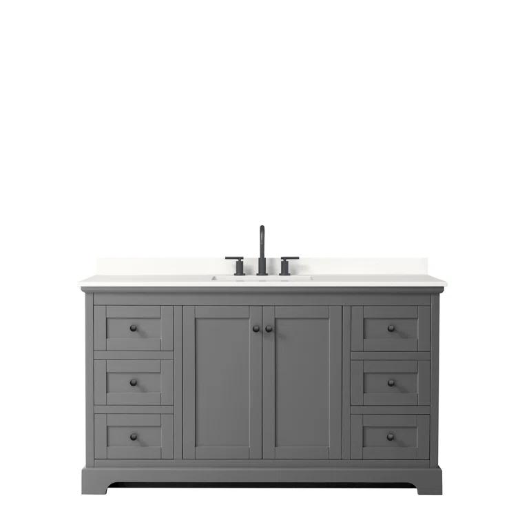 Wyndham Collection Avery 60'' Single Bathroom Vanity with Top