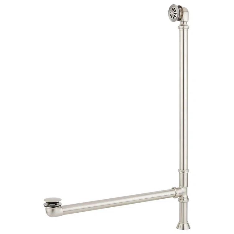 Signature Hardware Dorset 66" Cast Iron Soaking Double Slipper Freestanding Tub with Drain and Overflow 479799