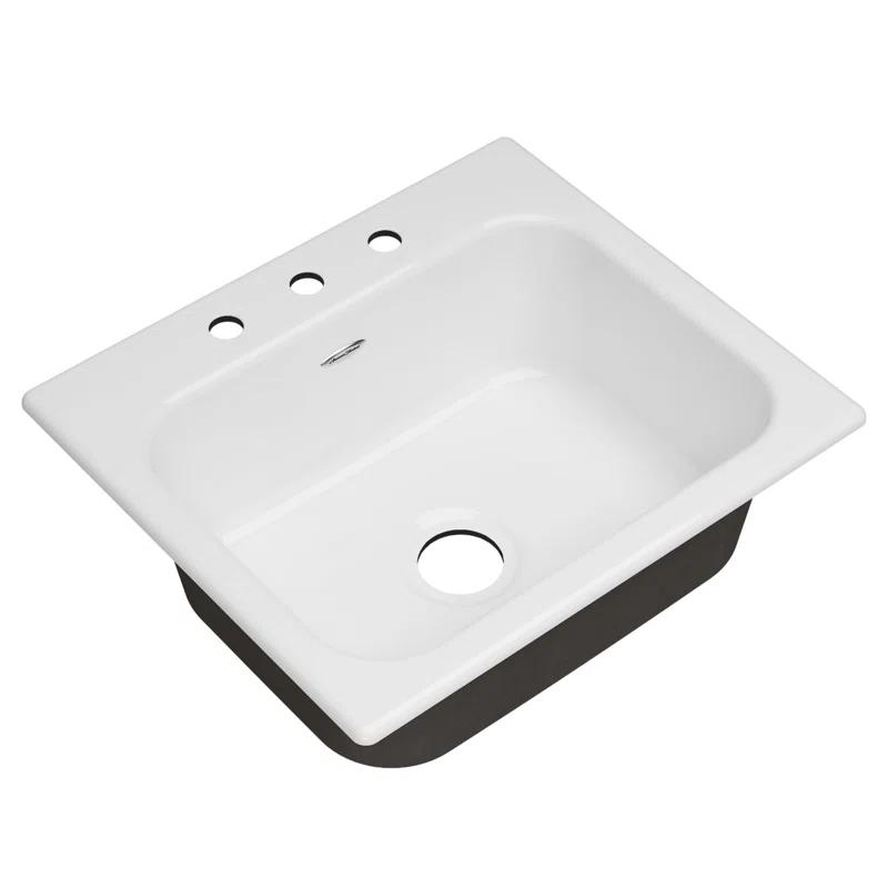 American Standard 77SB25223.308 Quince 25'' L Drop-In Single Bowl Cast Iron Kitchen Sink