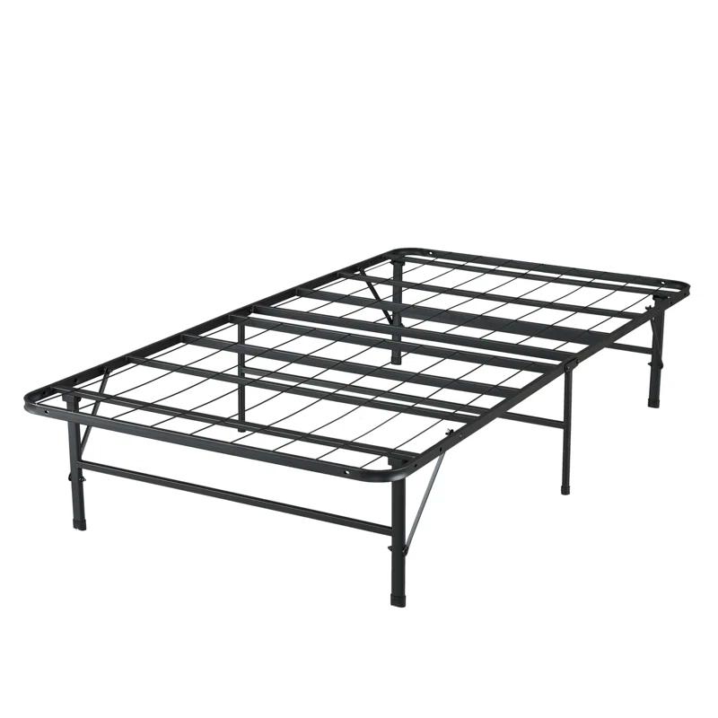 Alwyn Home Muscoy 14" Foldable Steel Bed Frame, No Box Spring Needed, Underbed Storage , Easy Assembly