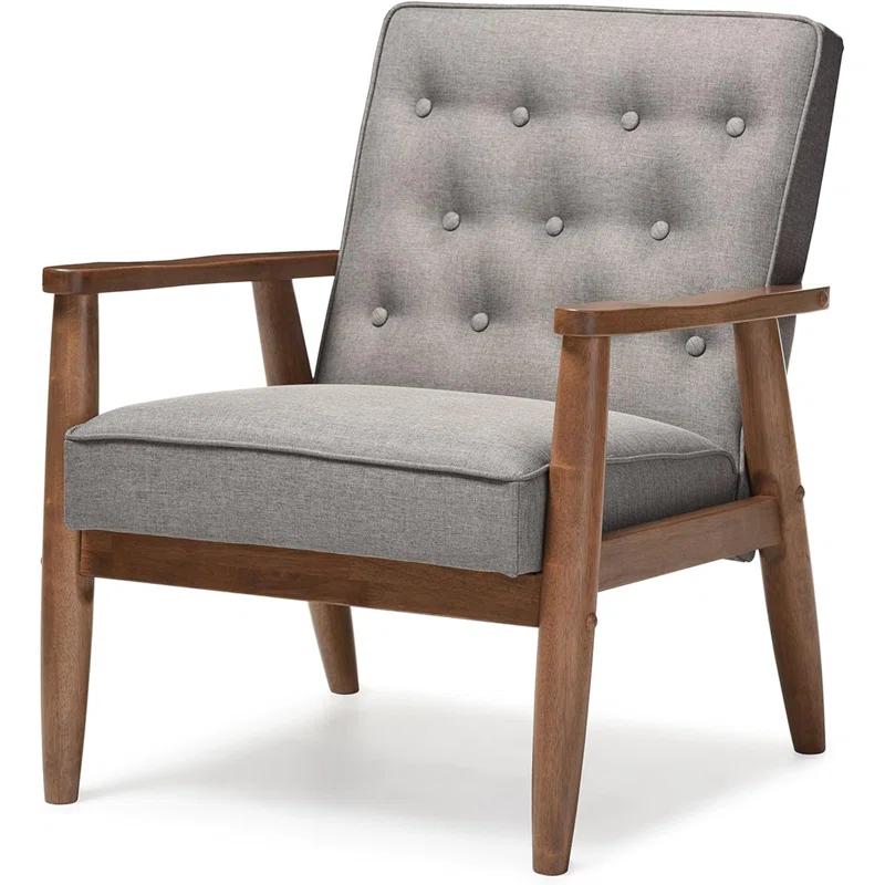 George Oliver Studio Sorrento Accent Chair, 1 Seater, Grey, Brown