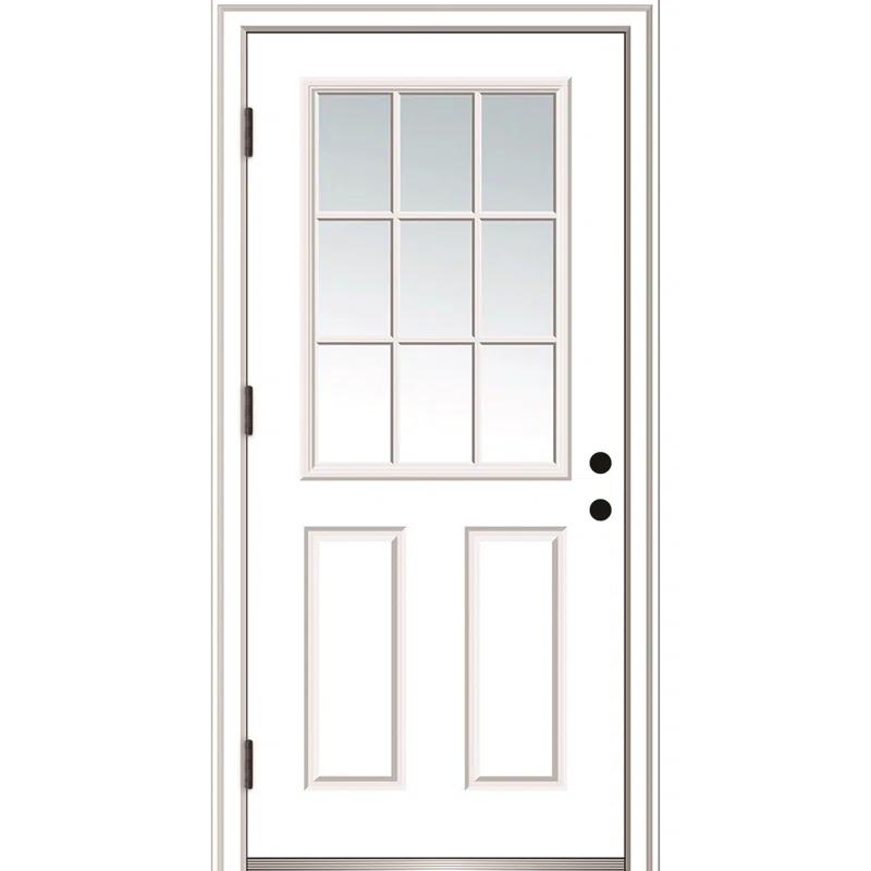 Clear Glass 80'' Paneled Fiberglass Front Entry Doors