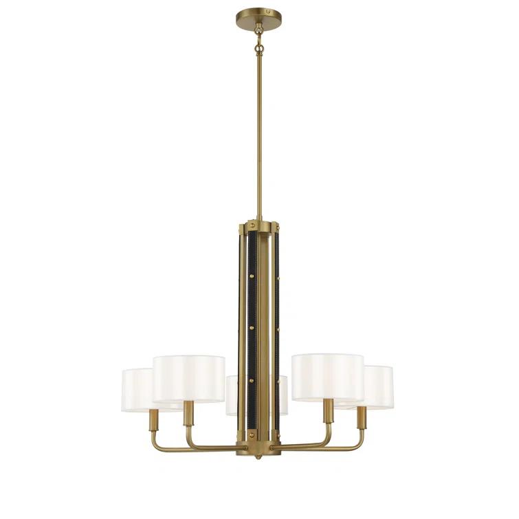 Minka Lavery Minka Lavery Chelsea Soft Brass With White Silk Chandelier