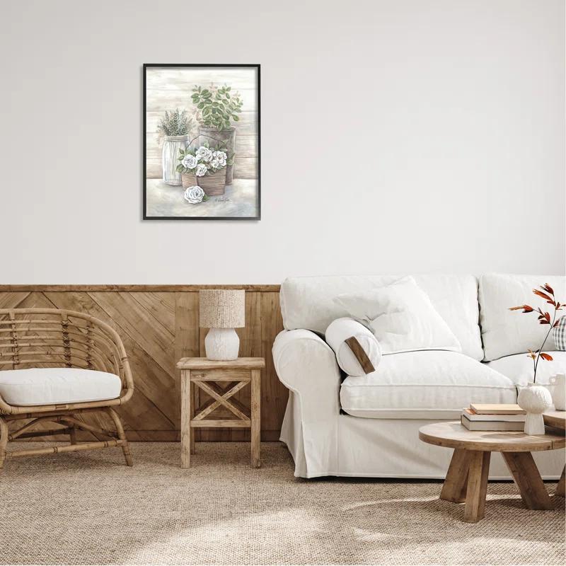 Stupell Industries " Country Succulents Botanicals Rustic Jar Planter Design " by Diane Kater