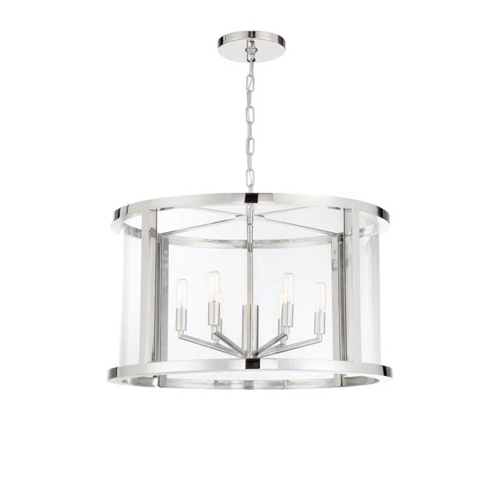 Crystorama Lighting Devon 6 - Light Chandelier in  Polished Nickel