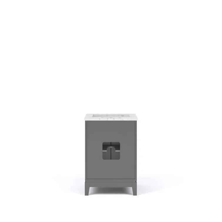 Water Creation Elizabeth 24" Wood Single Bathroom Vanity in Gray/Bronze